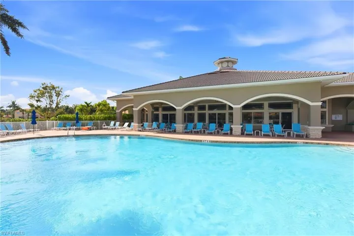Community pool featuring a patio