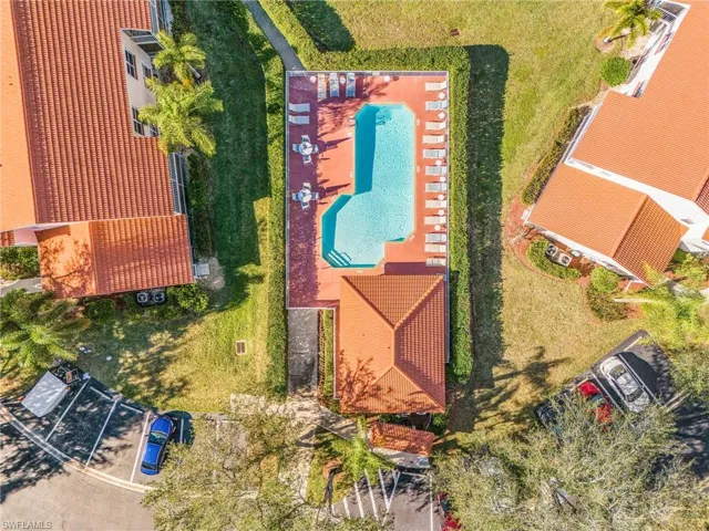 Aerial view of a pool area