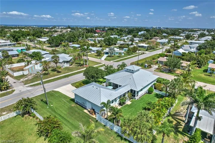 Aerial perspective of suburban area