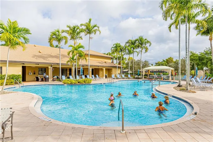 View of pool featuring a patio area and a gazebo