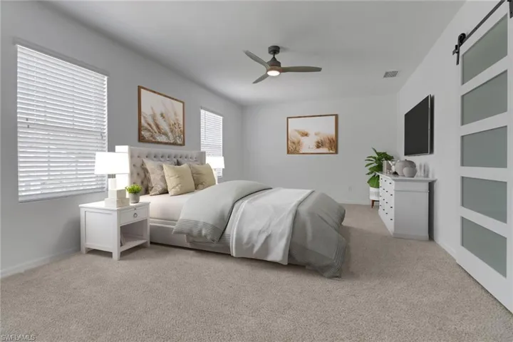 Staged master bedroom