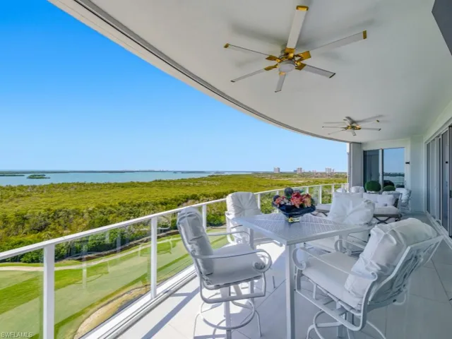 Open Balcony with amazing Gulf of Mexico & Estero Bay views  - Electric Hurricane Shutters