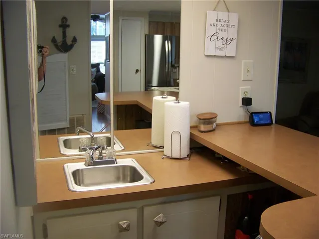Behind real bar is a wet bar