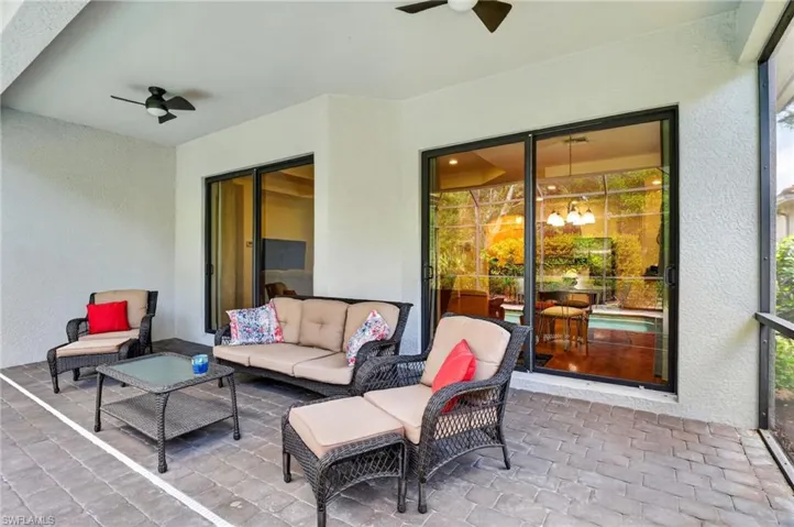 Covered Lanai with lights and Fans