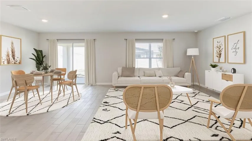 Living room featuring light wood-type flooring