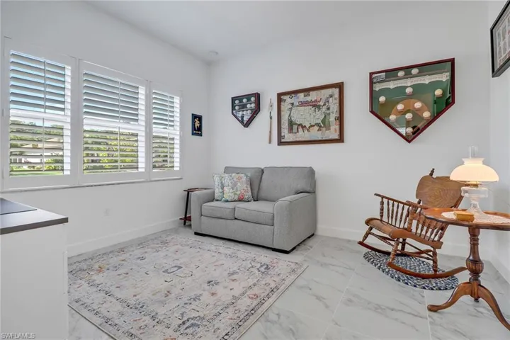 View of tiled living room