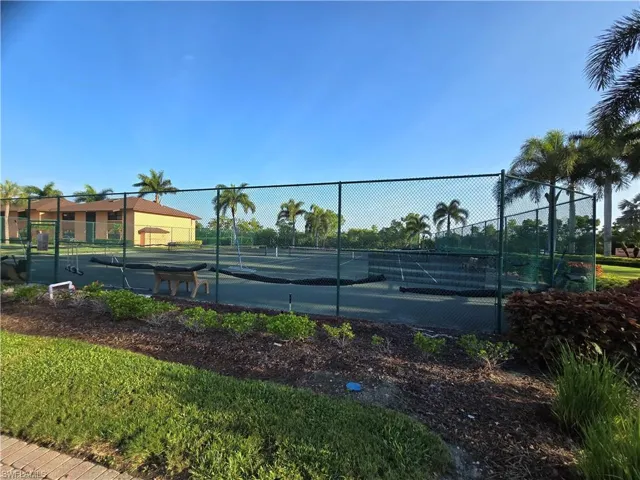 View of tennis court