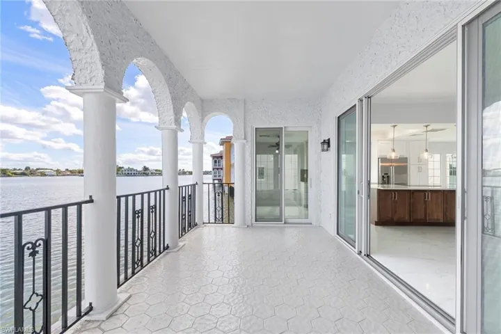 Balcony with a water view