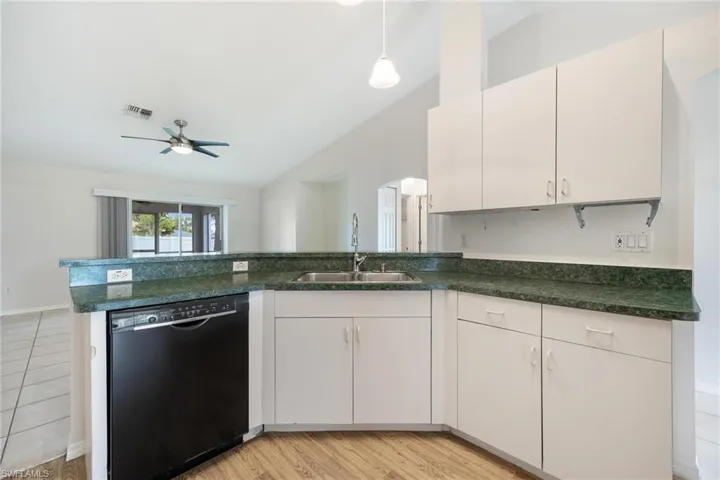 Kitchen counter and cabinets