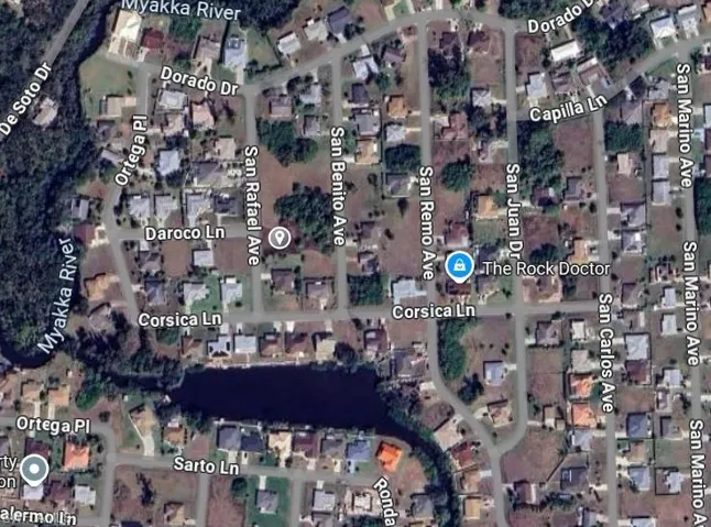 Aerial overview of property's location