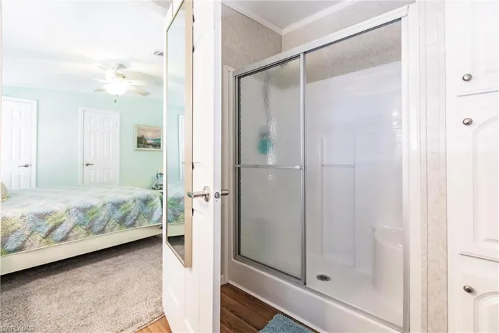 walk-in shower with seat