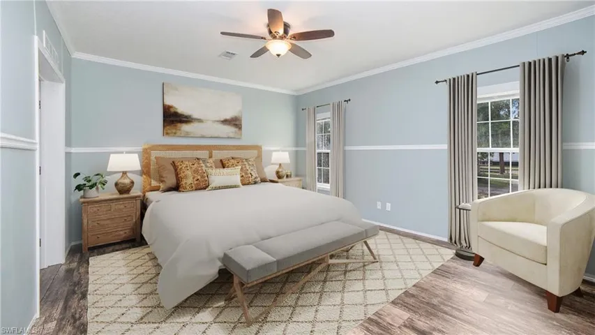 Photo includes reality staging to showcase the possibility of the bedroom. Design services included with purchase!
