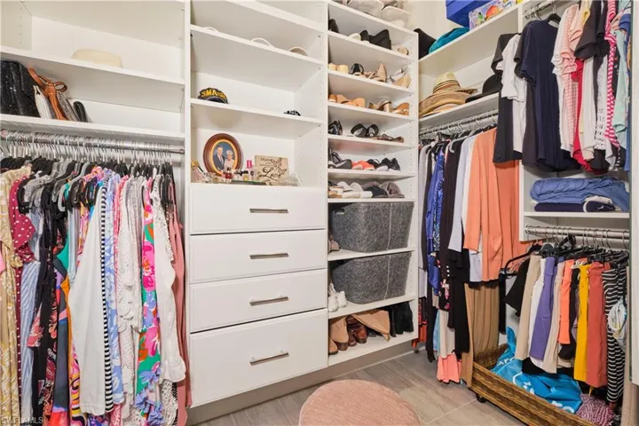 View of walk in closet