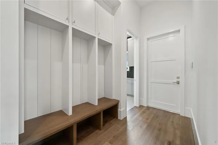Mudroom featuring light hardwood / wood-style floors