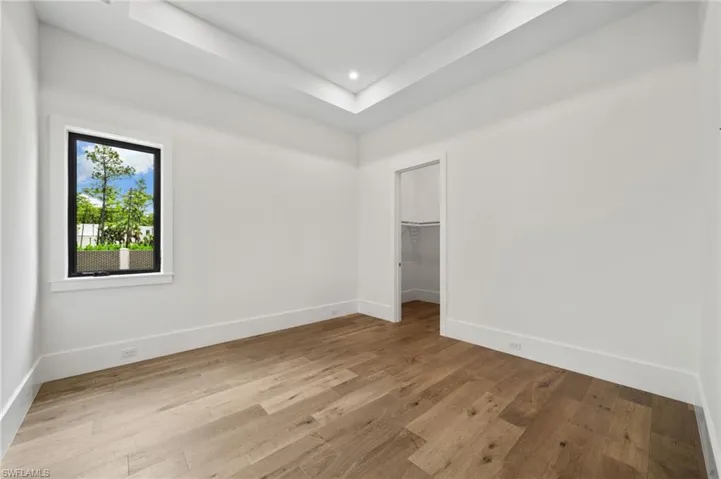 Empty room with light wood-type flooring