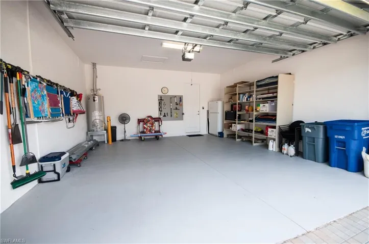 Garage with painted floor