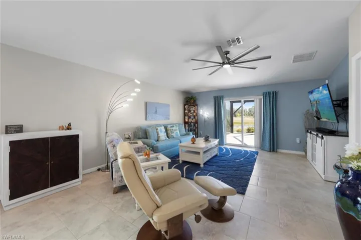 Living room with ceiling fan
