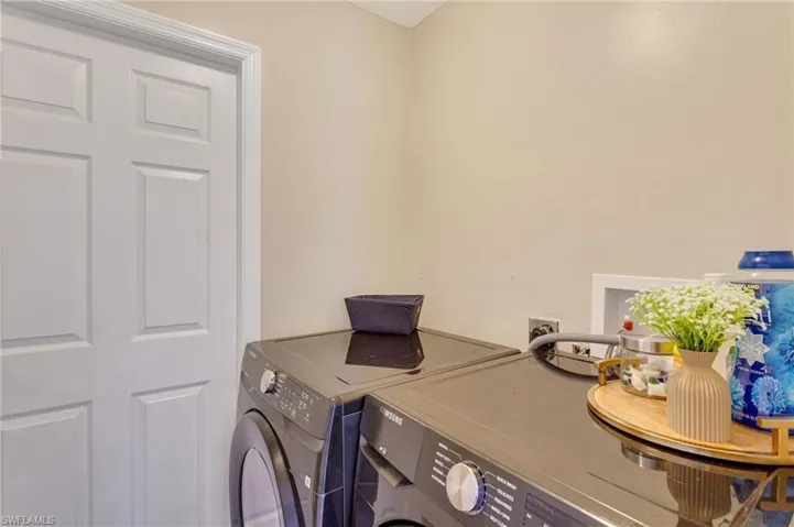 Laundry room featuring independent washer and dryer and laundry area