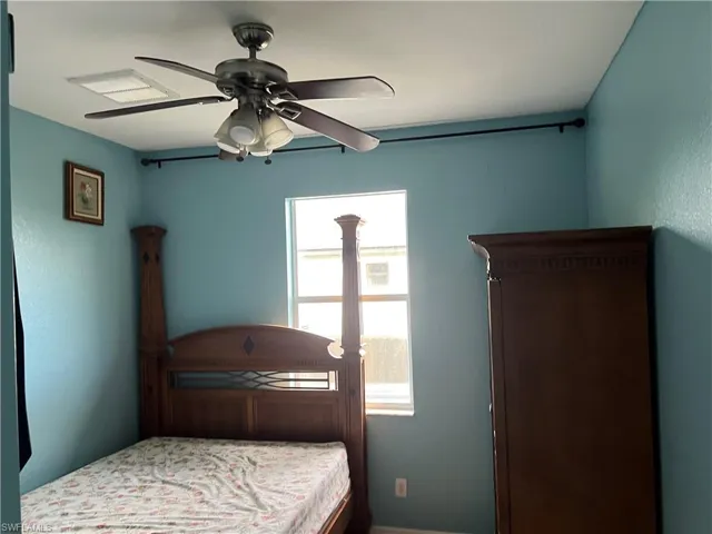 Bedroom with a ceiling fan