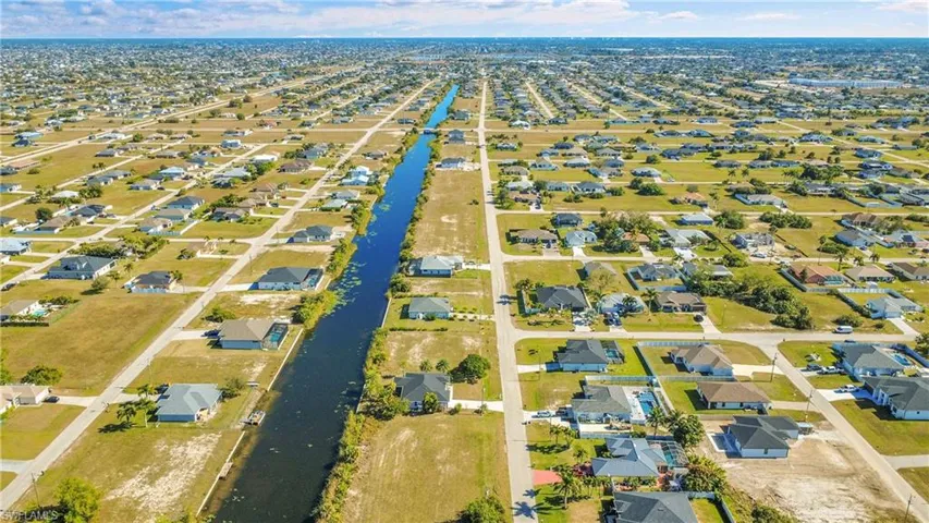 Aerial view of residential area