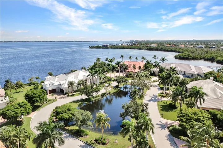 Birds eye view of property with a water view on Prestigious Waite Island Drive