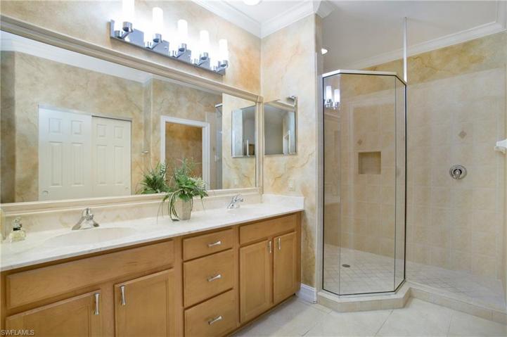 Master Bath with dual sinks and walk-in shower