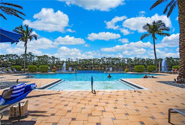 Community pool with infinity edge