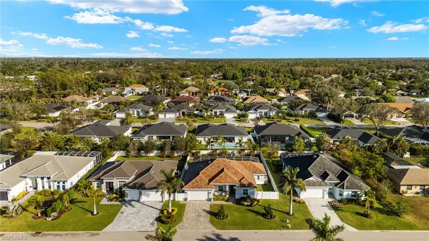Aerial view of residential area