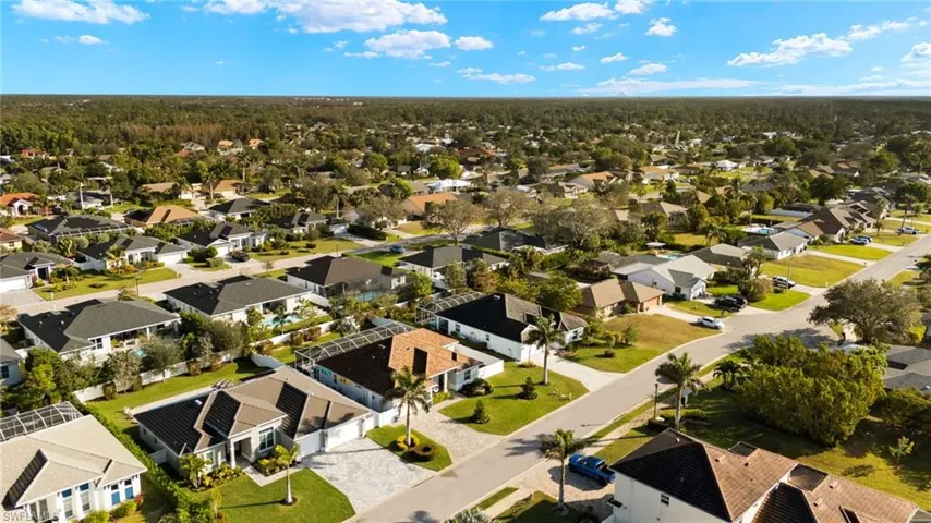 Aerial view of residential area