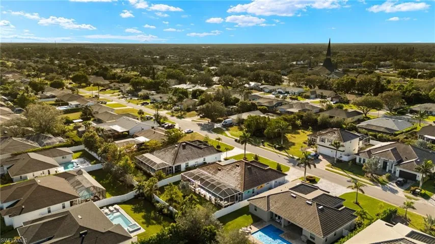 Aerial perspective of suburban area