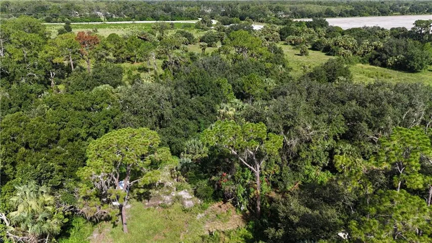 Aerial overview of property's location with a forest