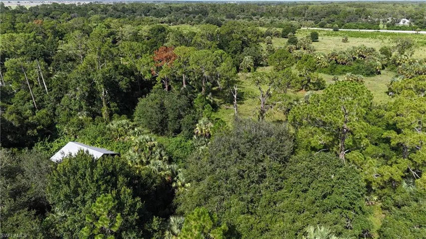 View of property location with a heavily wooded area