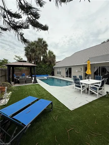 Backyard with pool and gazebo