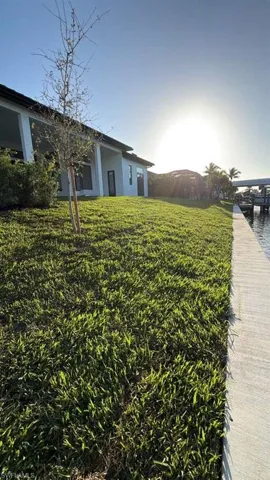 View of yard and seawall