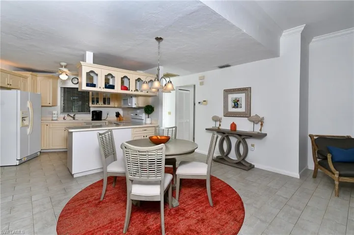 Dining area featuring ceiling fan
