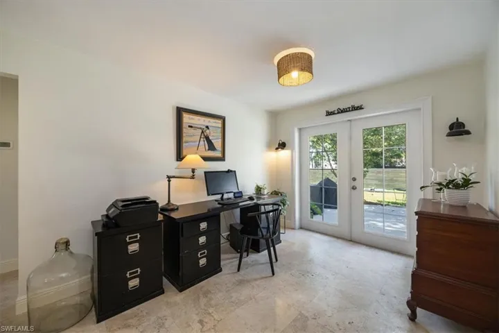 Flex space can be used as an office or dining room