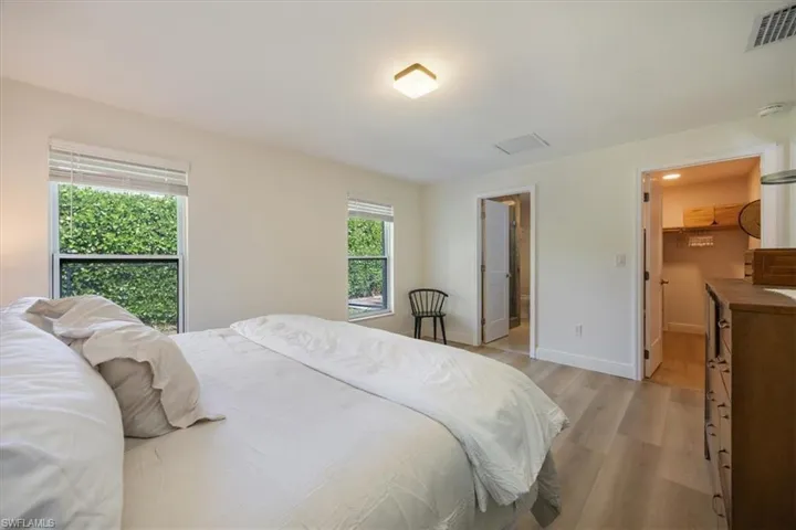 Primary bedroom has a walk-in closet