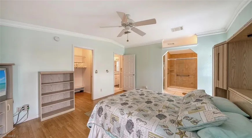 Master bedroom has walk-in closet