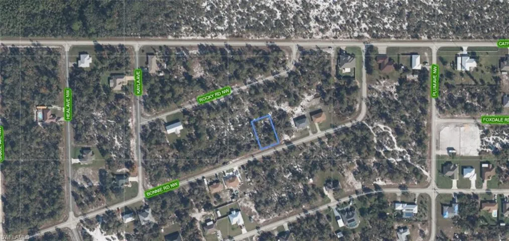 Aerial Property Map. Illustrating the location and boundaries of the property within its surrounding street network and land parcels