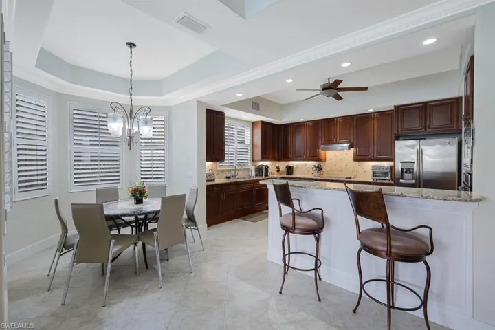 Open kitchen with breakfast bar