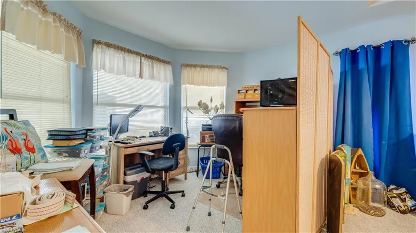 Office space with carpet floors