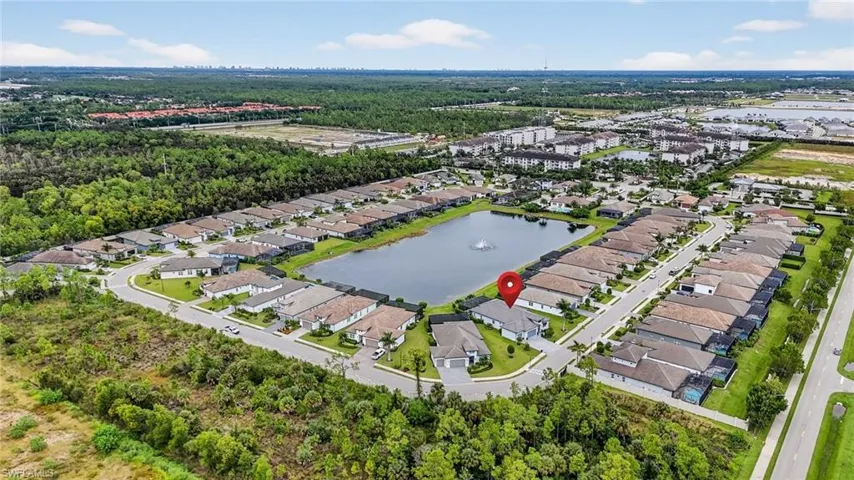 Community aerial of community with Preserve across the street.