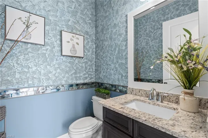 Powder Room off the pool