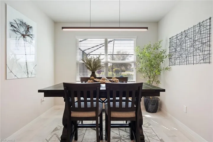 Dining space with baseboards