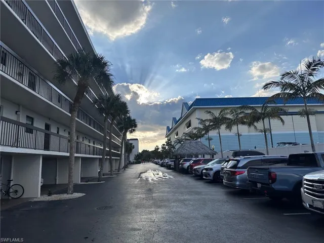 Parking at dusk with uncovered parking