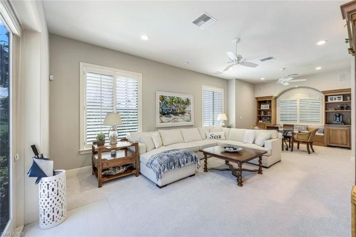 The cabana offers a living space as well as a bedroom and bathroom on the upper level.