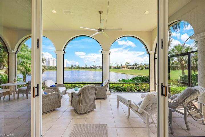 The covered lanai is located in the rear of the home.
