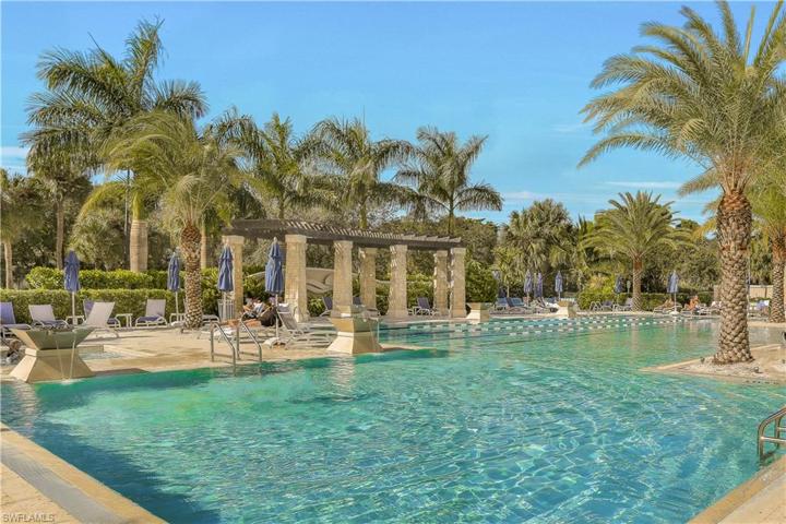 For additional fees, Bonita Bay offers club membership which comes with the use of the community pool (pictured here), five golf courses, state of the art fitness center, multiple restaurants and so much more!