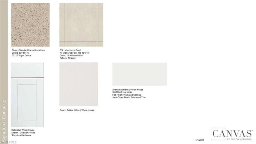 Design selections.  Home is under construction and selections are subject to change.