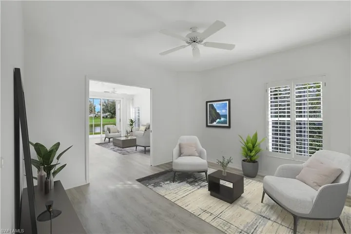 3rd bedroom shown as den, virtually staged